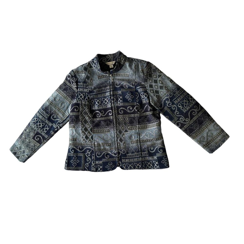 Christopher & Banks Large Blue Large Full Zip Jacket